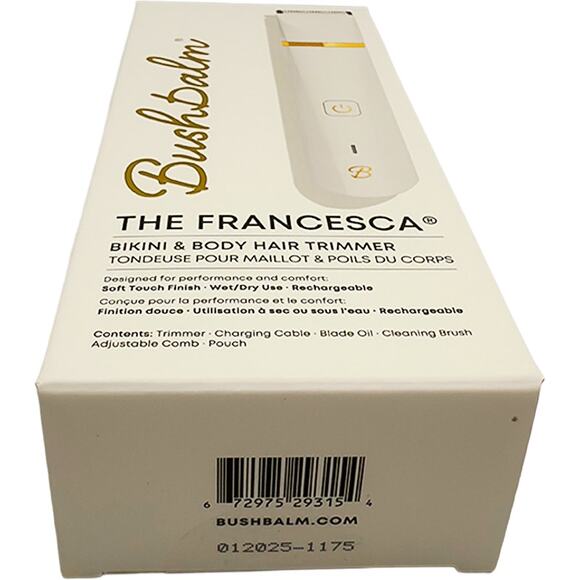 Bushbalm The Francesca Bikini/Body Hair Trimmer Wet/Dry Rechargeable New in Box - Picture 5 of 6